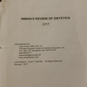 Jean Inman’s Review of Dietetics - RD Exam Study